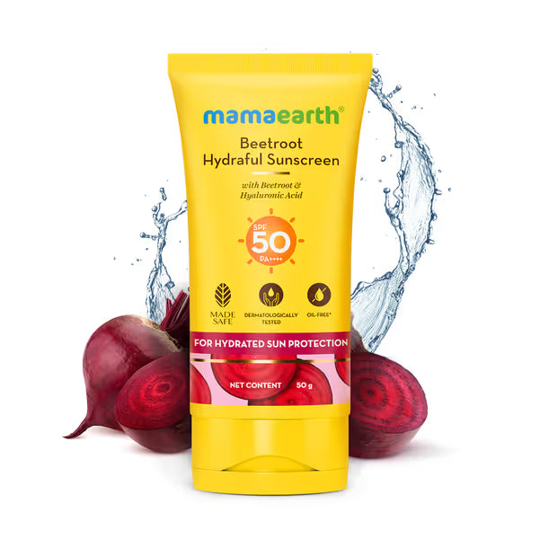 Mama Earth - Beetroot Hydraful Sunscreen SPF 50 PA+++ (50g)