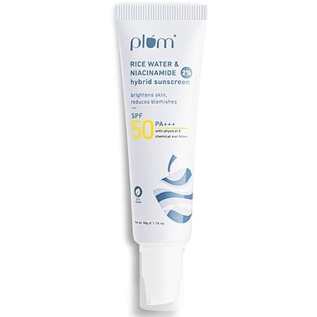 Plum - 2% Niacinamide & Rice Water Hybrid Face Sunscreen with SPF 50 PA+++ (50g)