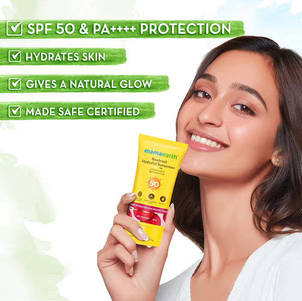 Mama Earth - Beetroot Hydraful Sunscreen SPF 50 PA+++ (50g)