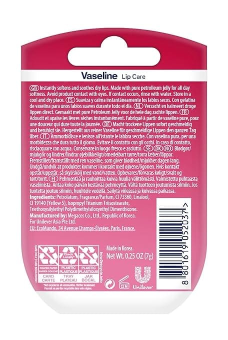 Vaseline - Rosy Lips For Soft Lips , Pink Lips Balm (7g)