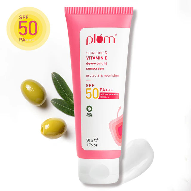 Plum - Squalane & Vitamin E Dewy - Bright Sunscreen SPF50 PA+++ (50g)