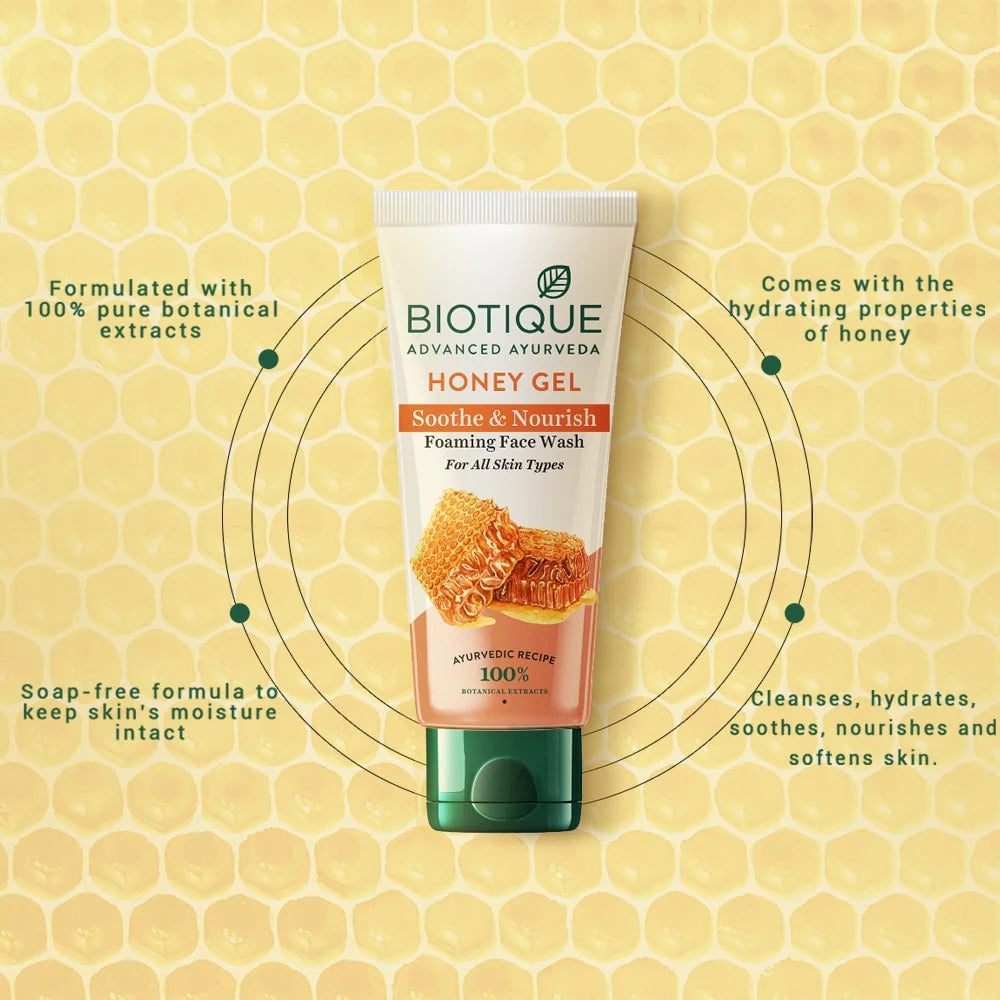 Biotique - Honey Gel Soothe & Nourish Foaming Face Wash (150ml)