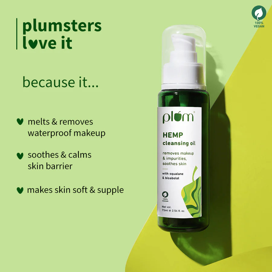 Plum - Hemp Cleansing Oil with Squalane & Bisabol (75ml)
