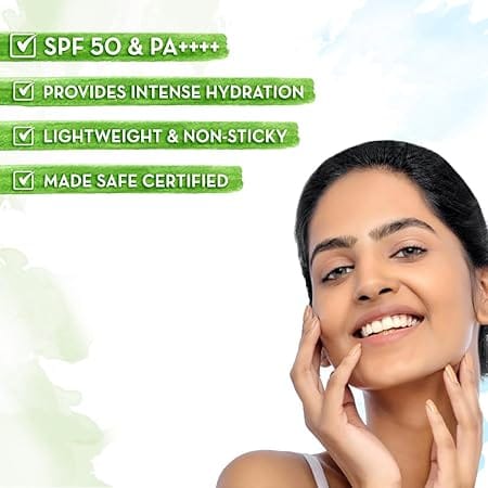 Mamaearth - HydraGel Indian Sunscreen SPF 50, with Aloe Vera & Raspberry, for Sun Protection (50gm)