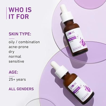 Plum 1% Retinol Face Serum With Bakuchiol For Smooth & Youthful-looking Skin (20mL)