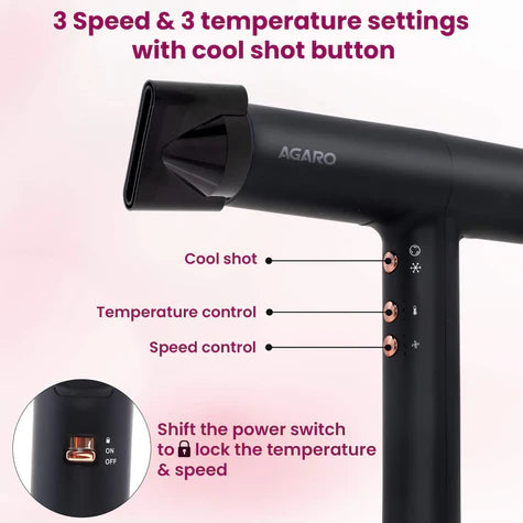 Agaro - Hair Dryer 2000Watt (Royal)