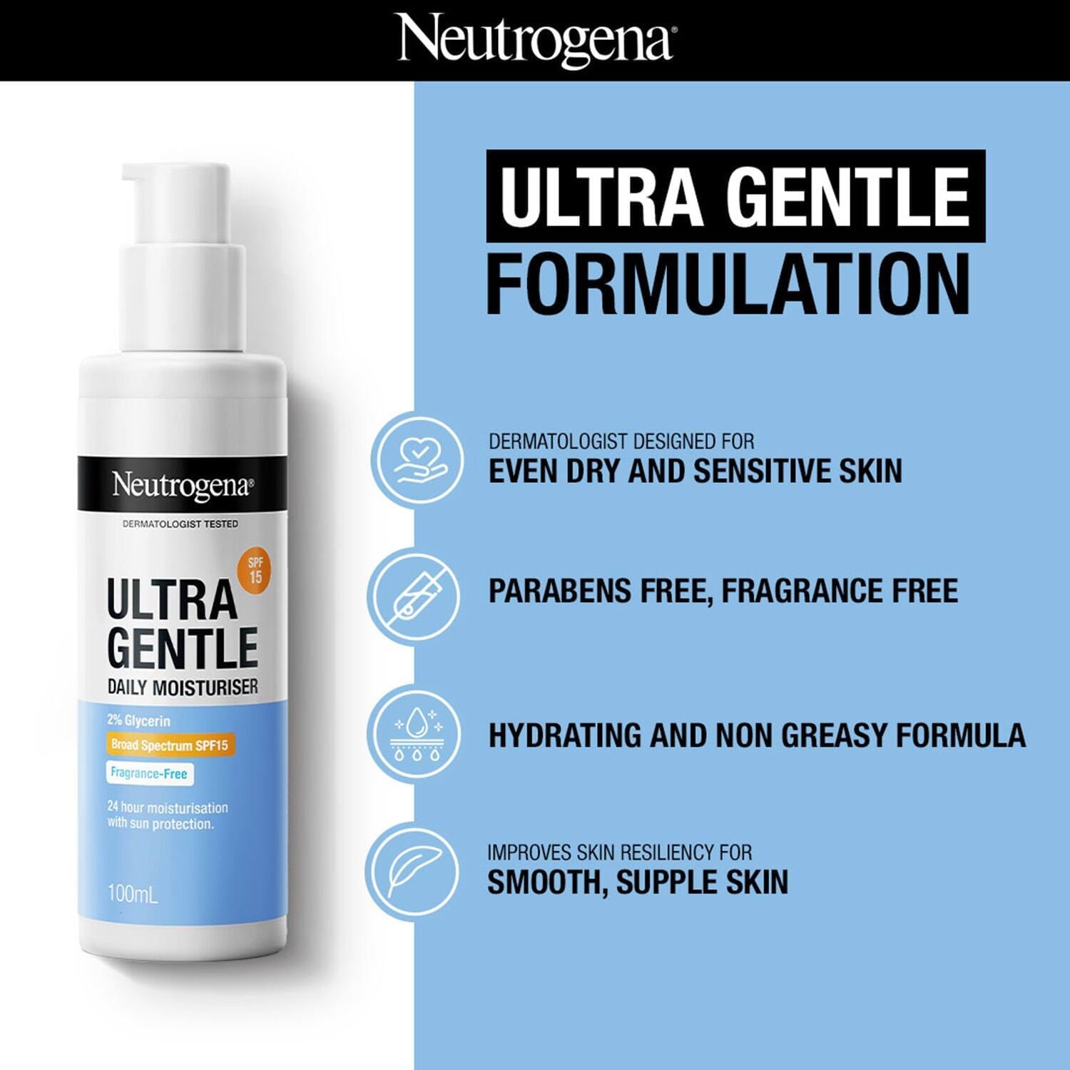 Neturogena - Ultra Gentle Daily Moisturiser Spf 15 (100Ml)