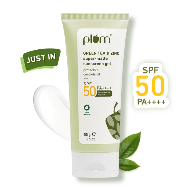 Plum - Green Tea & Zinc Super - Matte Sunscreen Gel SPF50 PA+++ (50g)
