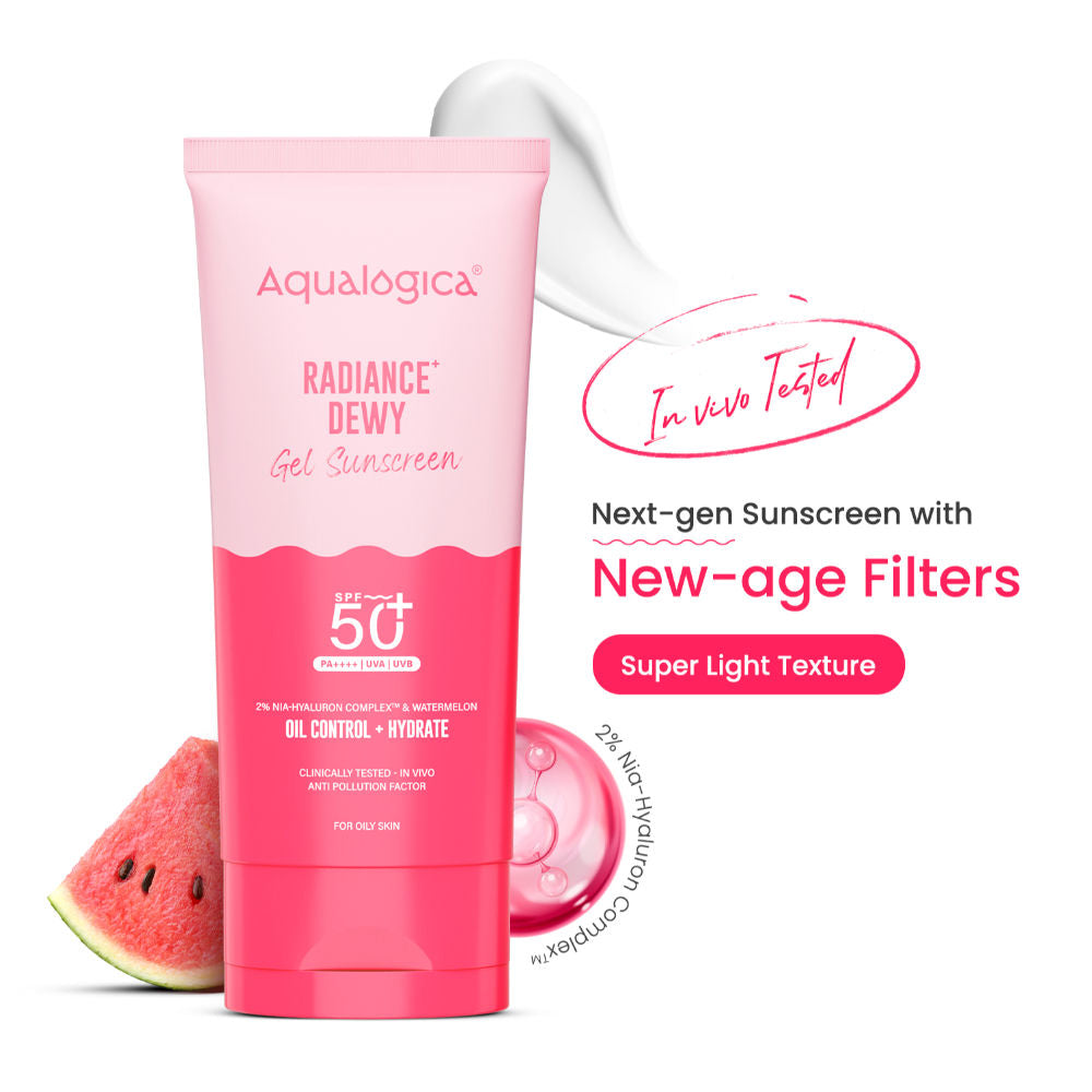 Aqualogica Radiance+ SPF 50+ PA++++, Watermelon, Niacinamide, APF, In-Vivo Tested (80g)
