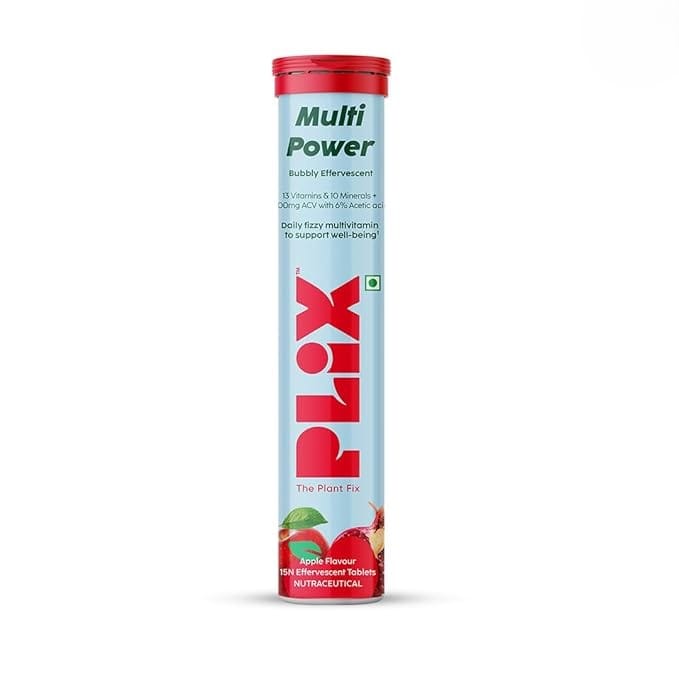 Plix - Multi Power Apple Cider Vinegar Bubbly Effervescent Apple Burst Flavour Tablets (15N)