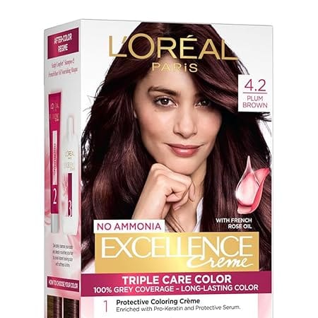 Loreal Paris - No Ammonia Excellence Creme Triple Care Color [4.2 Plum Brown]
