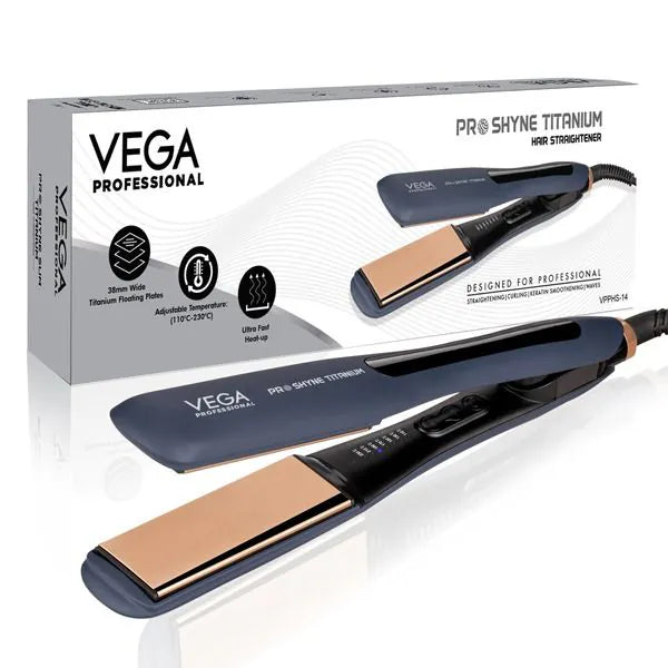 Vega Professional - Pro Shyne Titanium Hair Straightener - (VPPHS-14)