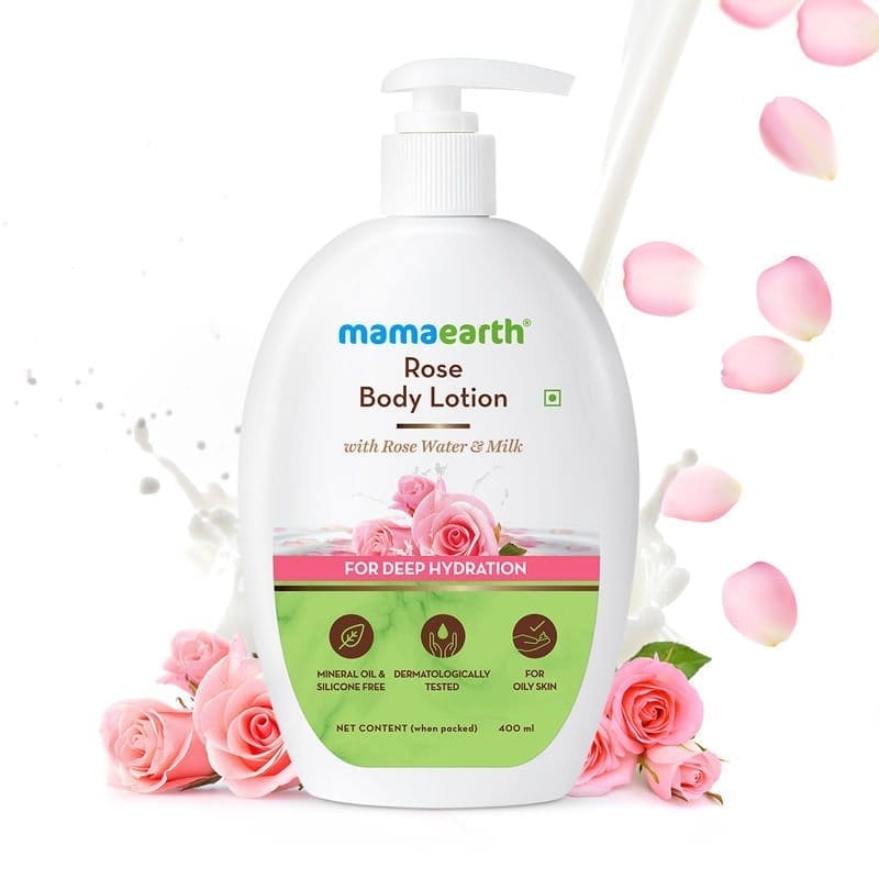Mamaearth Rose Body Lotion with Rose Water and Milk For Deep Hydration (400mL)