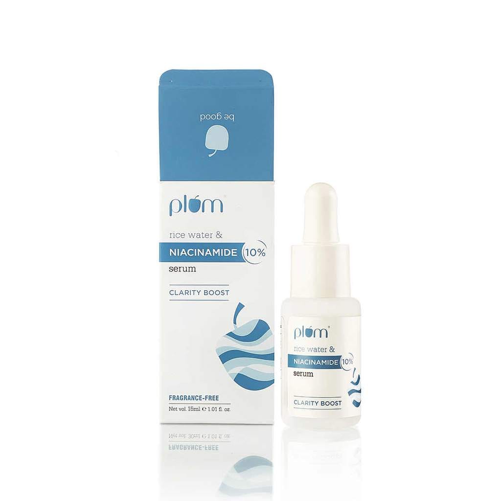 Plum 10% Niacinamide Face Serum With Rice Water For Clear & Bright Skin (15mL)
