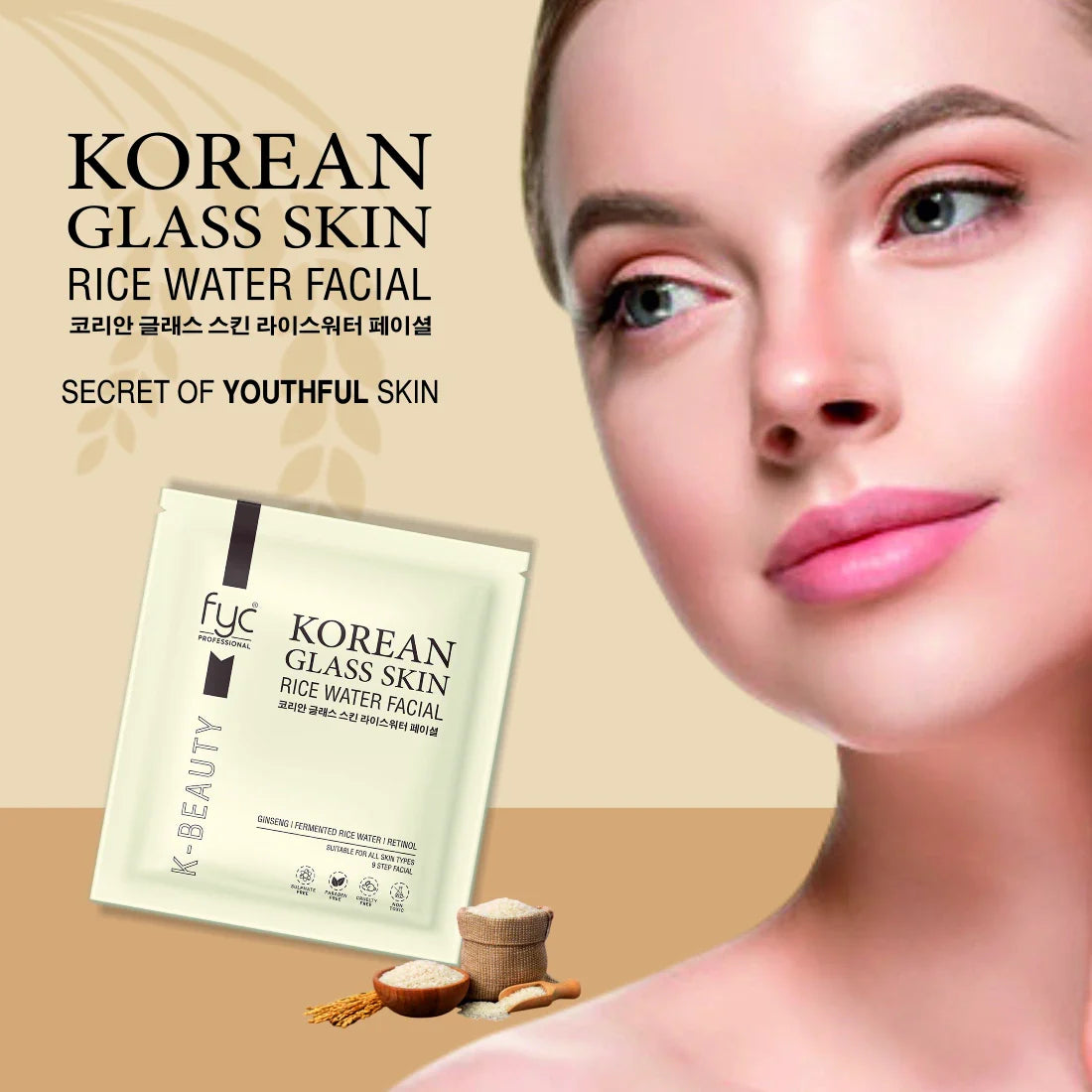 FYC Professional - Korean Glass Skin Rice Water Facial Kit (Single)