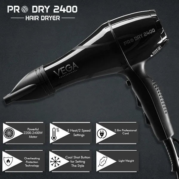 Vega Professional - Pro Dry 2400 Hair Dryer (VPMHD - 03)