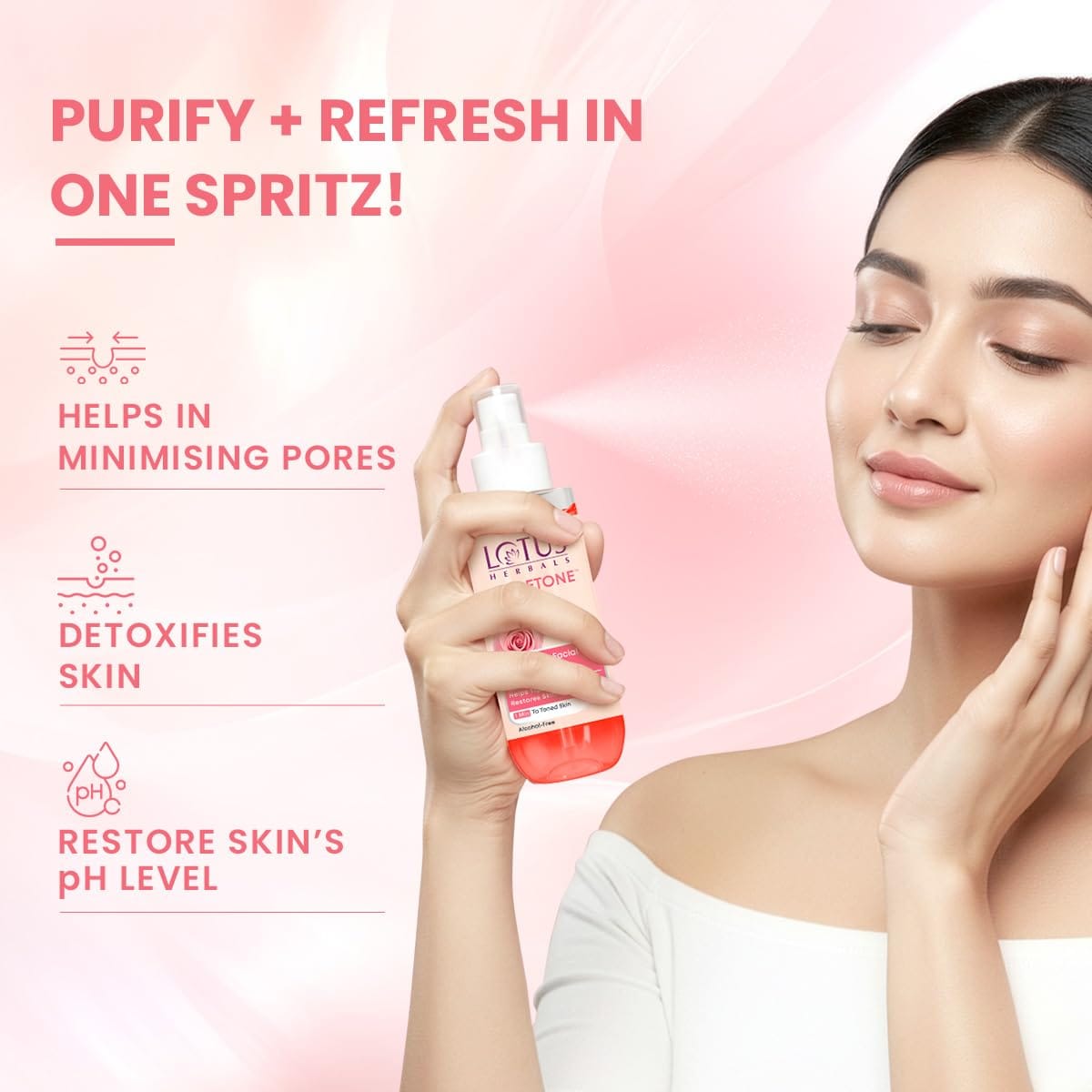 Lotus Herbals - Rosetone Rose Petals Facial Skin Toner (100ML)