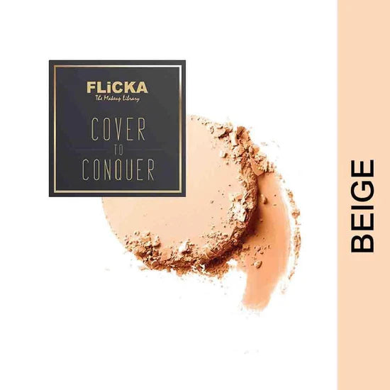 Flicka - Cover To Conquer Pressed Powder With Primer & SPF