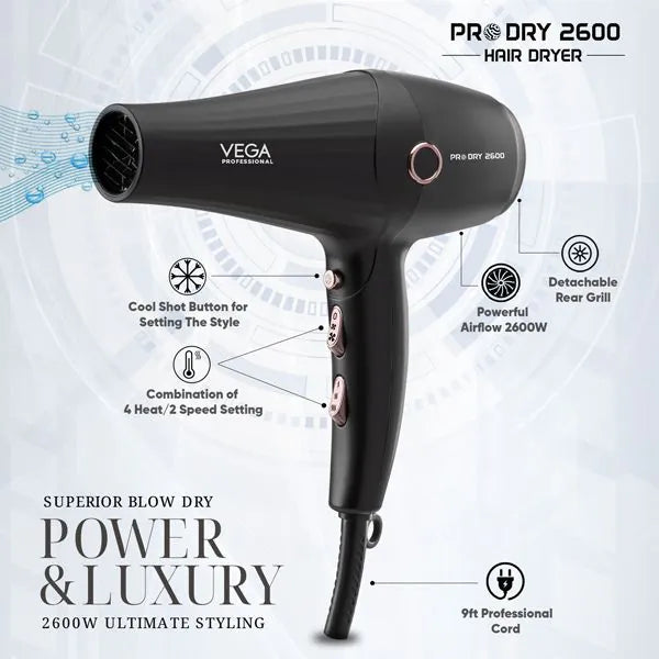 Vega Professional - Pro Dry 2600 Hair Dryer (VPPHD - 11)