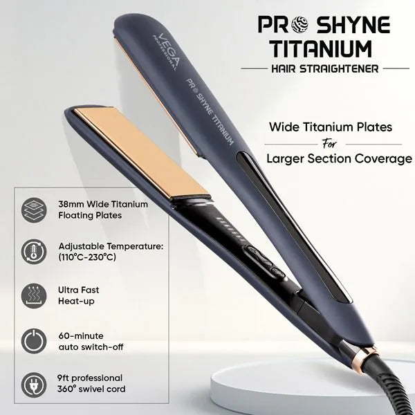 Vega Professional - Pro Shyne Titanium Hair Straightener - (VPPHS-14)