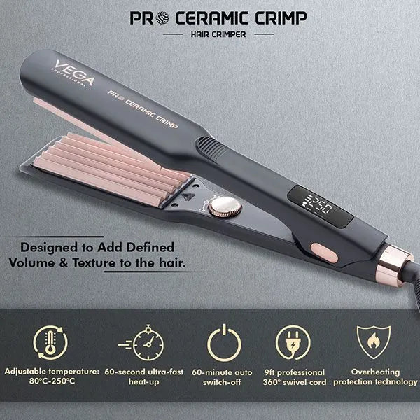 Vega Professional - Pro Ceramic Crimp Hair Crimper (VPPMS - 01)