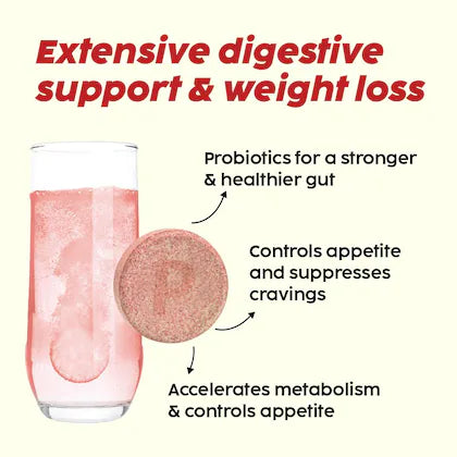 Plix - Apple Cider Vinegar With the mother bubbly effervescent daily fizzy to support digestion & weight apple Flavour Tablets (15N)