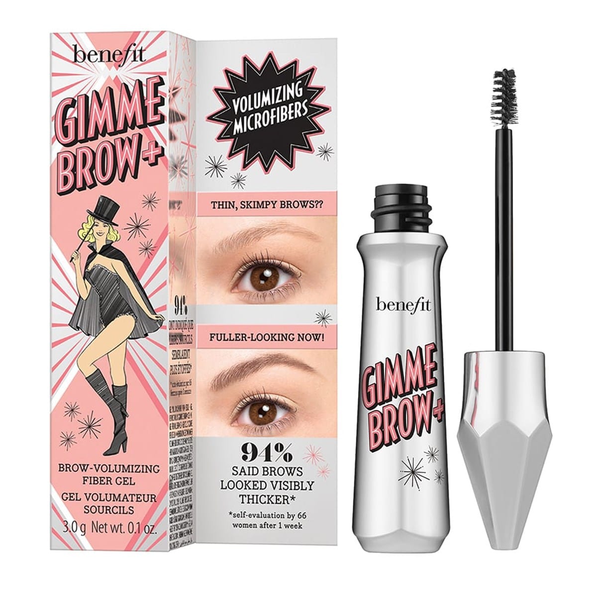 Benefit - Cosmetics Gimme Brow+ Brow-Volumizing Fiber Gel (3 Neutral Light Brown) (1.5g) - (Unbox)
