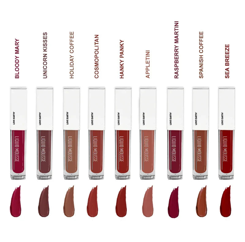 LOVE EARTH LIQUID LIPSTICK PACK OF 9 2.0 - MINIS Set- 2
