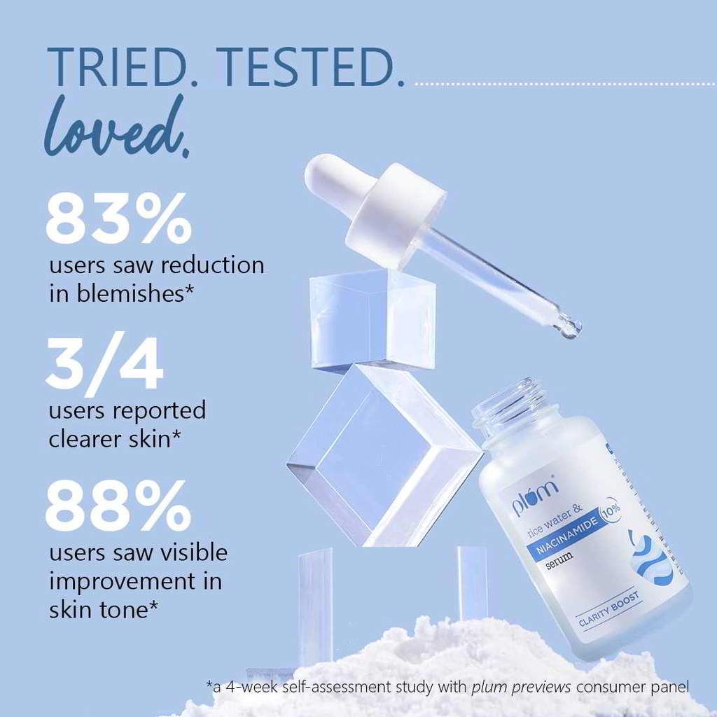 Plum 10% Niacinamide Face Serum With Rice Water For Clear & Bright Skin (15mL)