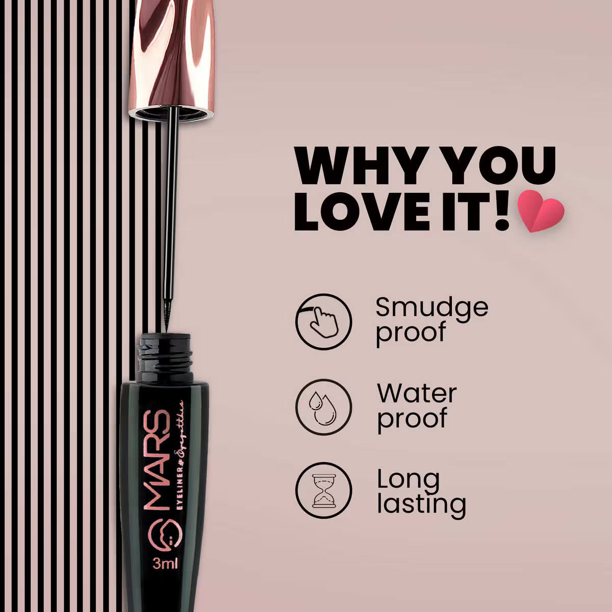 Mars - 24 Hrs Water Proof Eyeliner