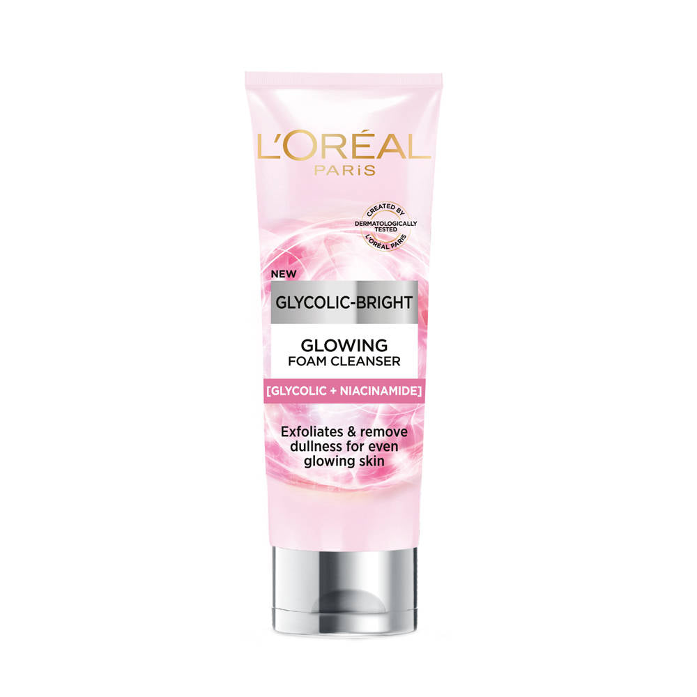 L'Oreal Paris Glycolic Bright Daily Foaming Face Cleanser With Glycolic Acid For Dull Skin