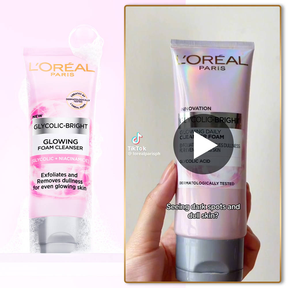 L'Oreal Paris Glycolic Bright Daily Foaming Face Cleanser With Glycolic Acid For Dull Skin