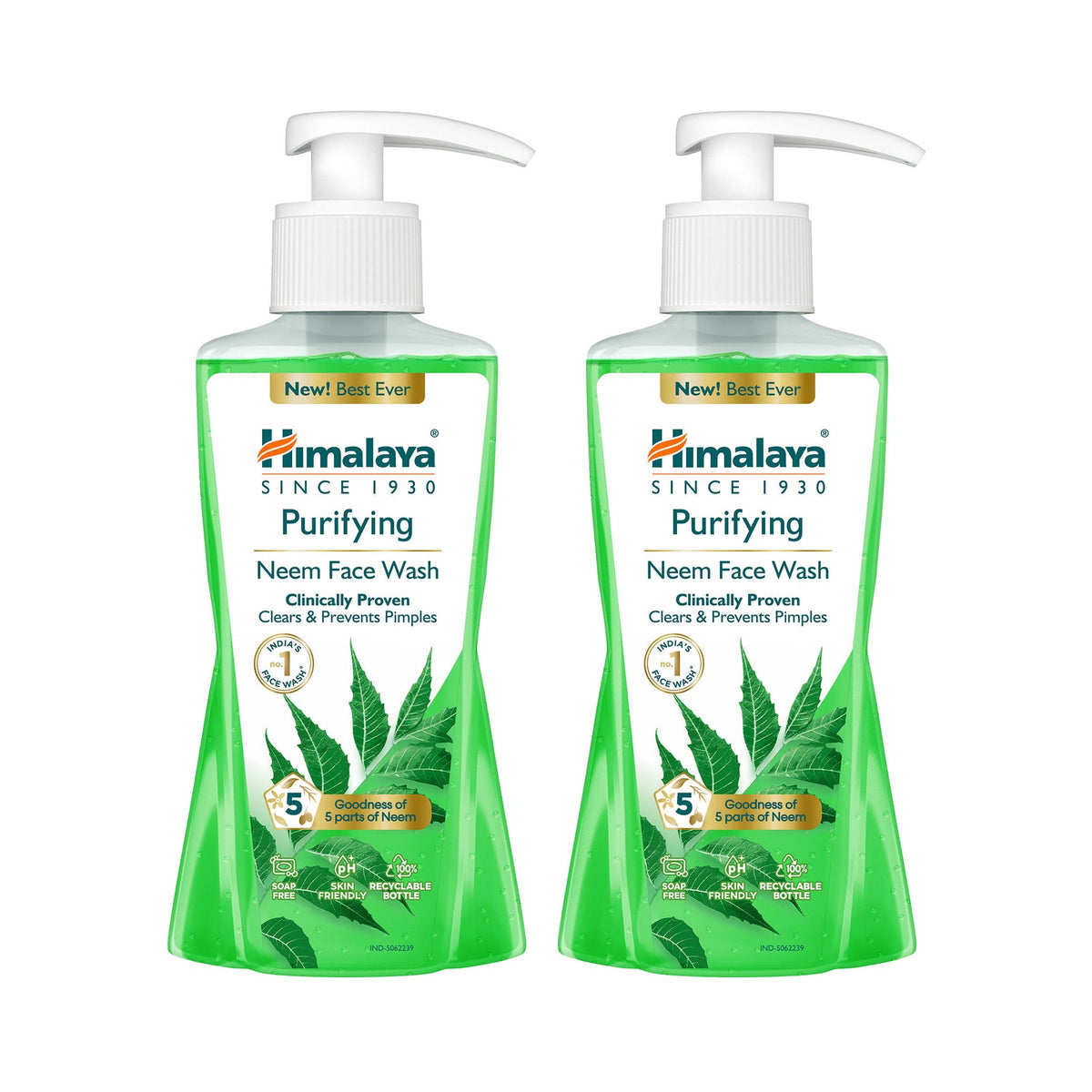 Himalaya Set of 2 Anti-Pimple Purifying Neem Face Wash with Turmeric - 200 ml Each