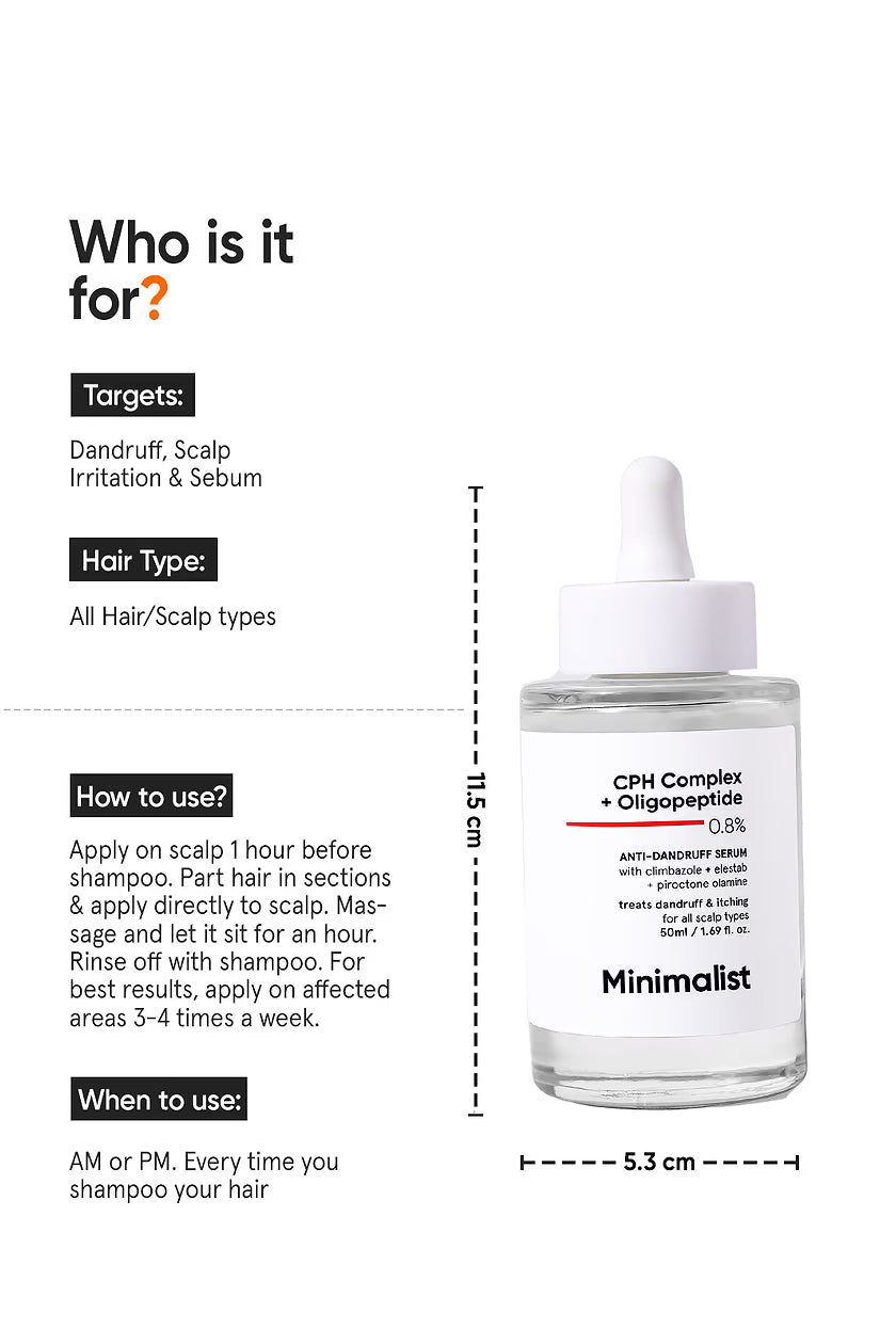 Minimalist - CPH Complex + Oligopeptide 0.8% Anti - Dandruff Serum (50ML)