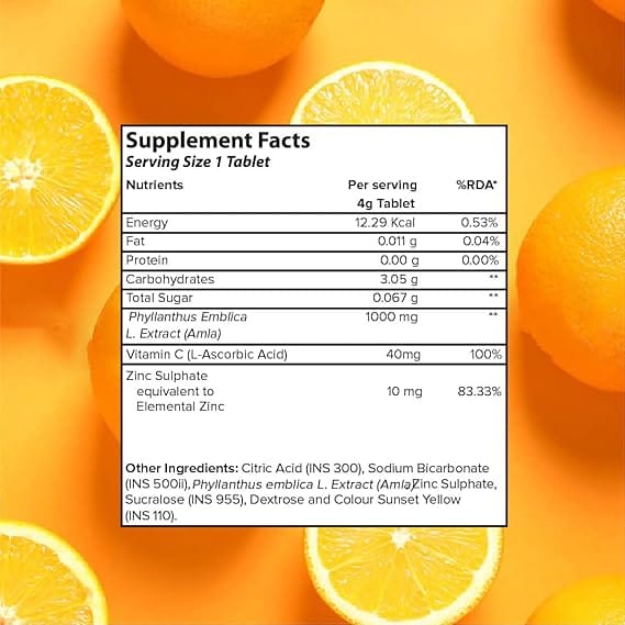 Plix - Immune Boost Bubbly Effervescent Daily Fizzy For Immune Support Orange Flavour Tablets (15N)