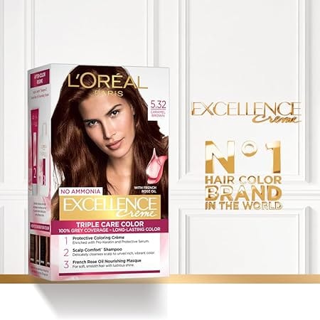 Loreal Paris - No Ammonia Excellence Creme Triple Care Color [5.32 Caramel Brown]