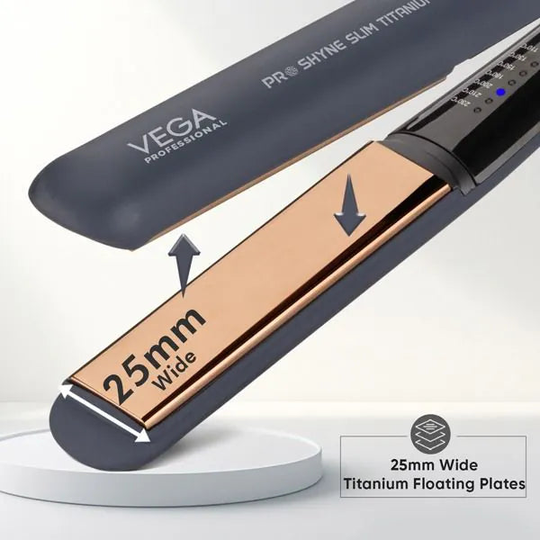 Vega Professional - Pro Shyne Slim Titanium Hair Straightener - (VPPHS-13)