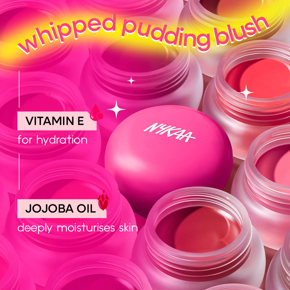 Nykaa Cosmetics Whipped Pudding Blush Pot - Whisk & win & Silicone Applicator