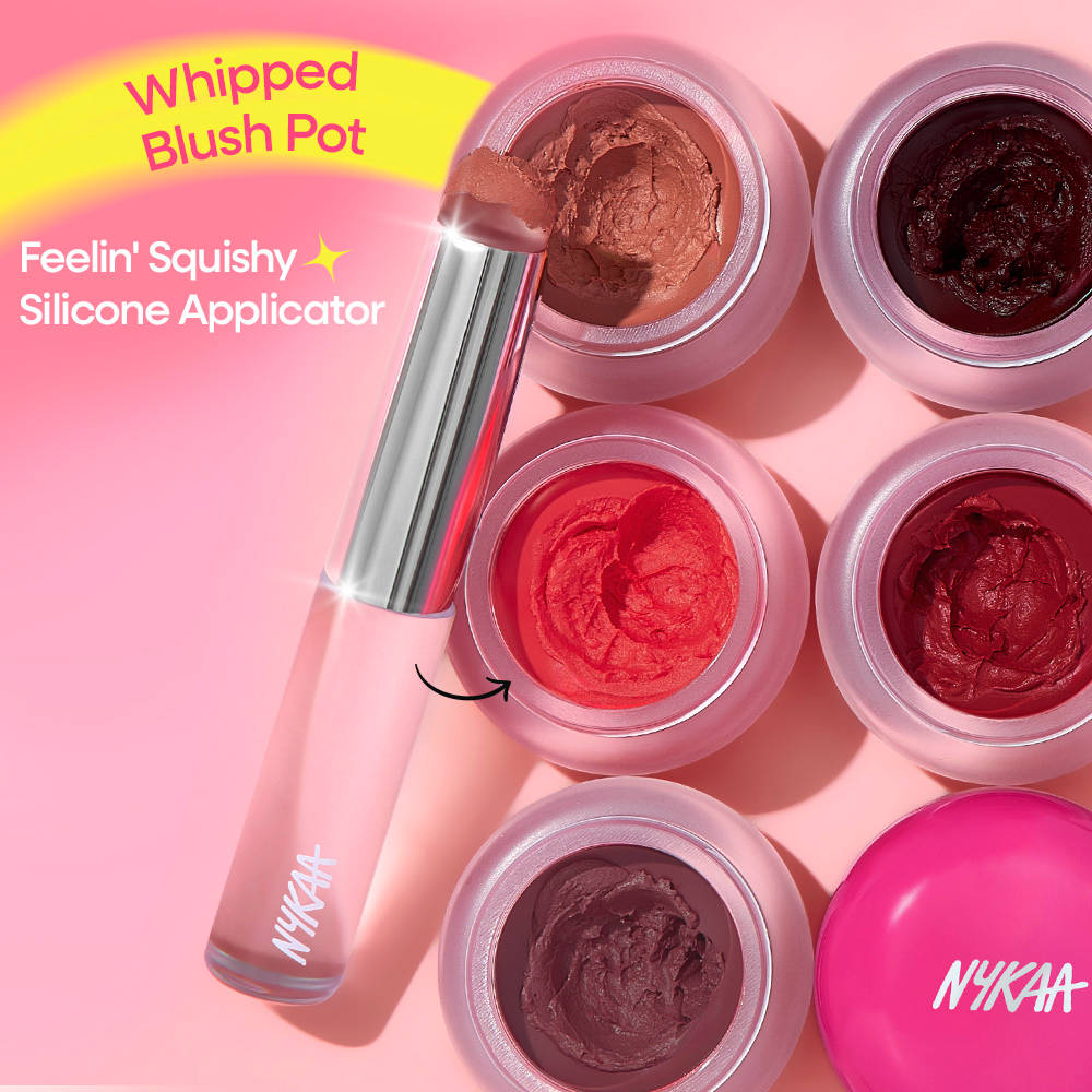 Nykaa Cosmetics Whipped Pudding Blush Pot - Whisk & win & Silicone Applicator