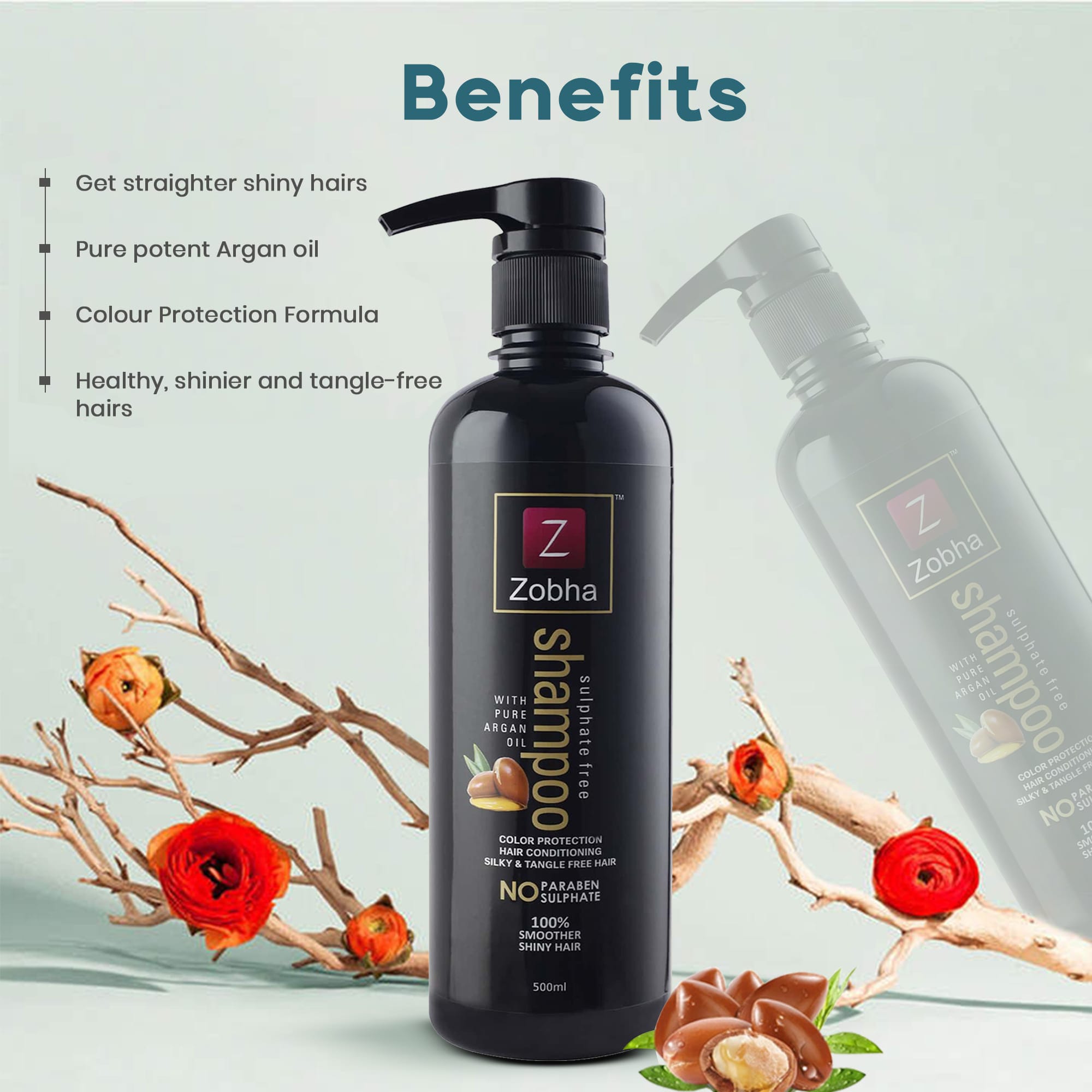 Zobha - SULPHATE FREE SHAMPOO WITH PURE ARGAN OIL (500ml)
