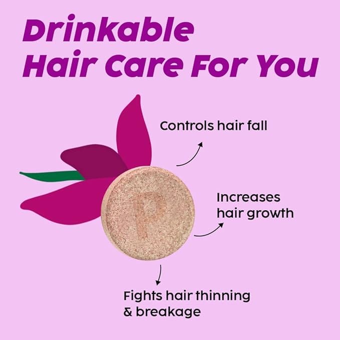 Plix - Flaunt Your Hair Bubbly Effervescent Daily Fizzy For Long Strong & Thicker Hair Orange Flavour Tablets (15N)