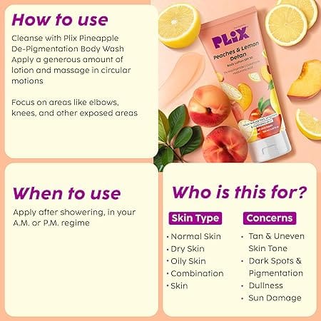 Plix - Peaches & Lemon Detan Body Lotion Spf 30 (150ML)