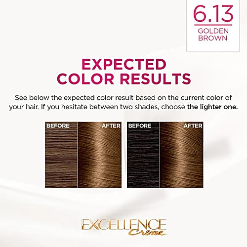 Loreal Paris - No Ammonia Excellence Creme Triple Care Color [6.13 Golden Brown]