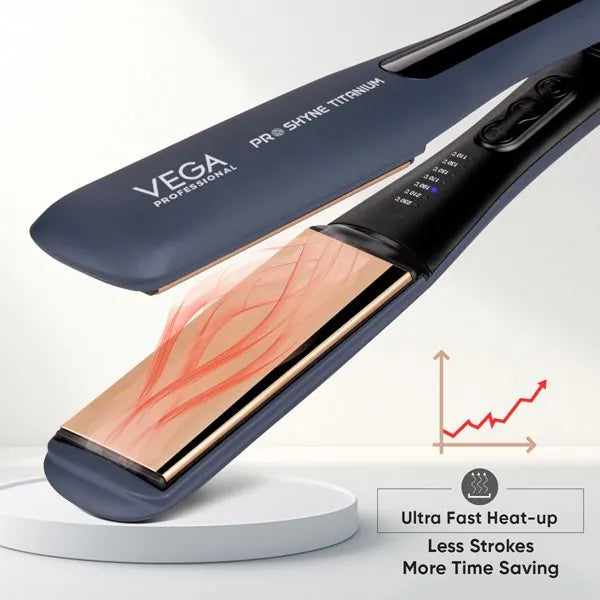 Vega Professional - Pro Shyne Titanium Hair Straightener - (VPPHS-14)