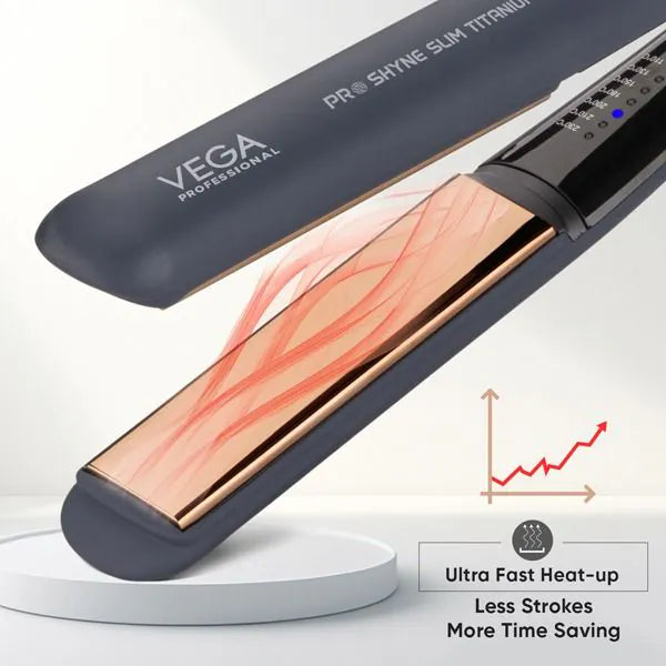 Vega Professional - Pro Shyne Slim Titanium Hair Straightener - (VPPHS-13)