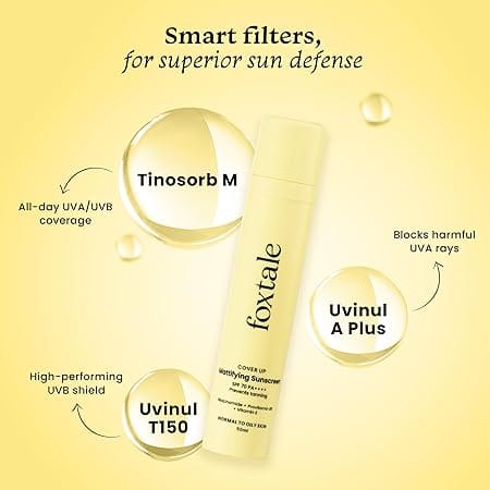 Foxtale - Cover Up Mattifying Sunscreen Spf 70 Pa++++ (50ML)