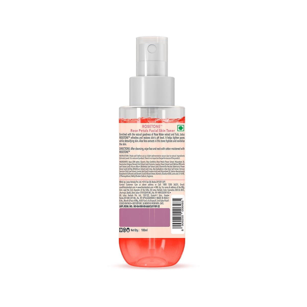 Lotus Herbals - Rosetone Rose Petals Facial Skin Toner (100ML)