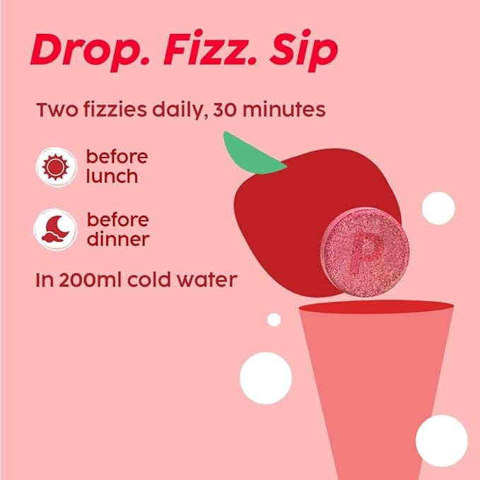 Plix - Apple Cider Vinegar Daily Fizzy To Manage Weight Mango Flavour Tablets (15N)
