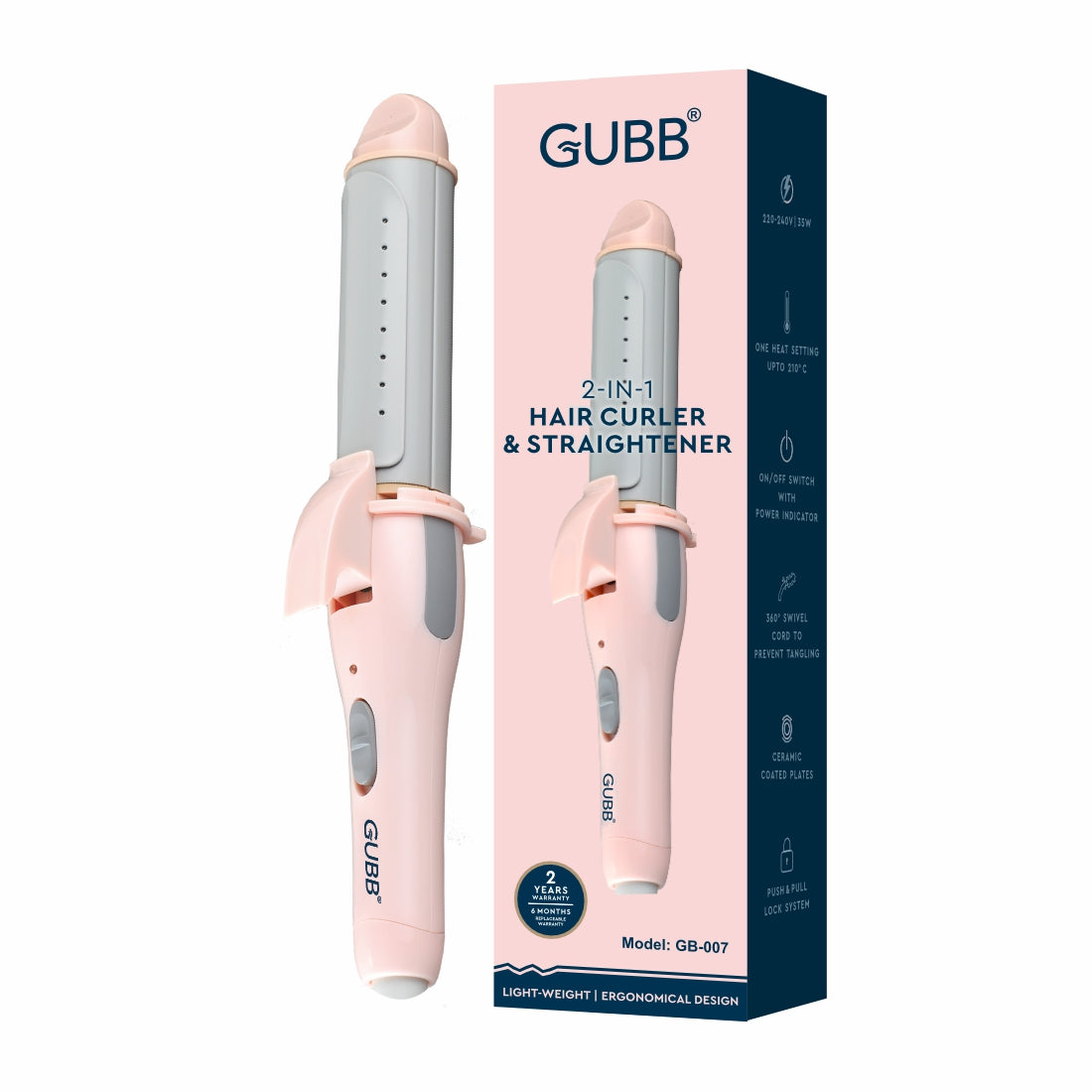 Groom Town Pvt. Pvt. 2 In 1 Hair Curler & Straightener (GB-007)
