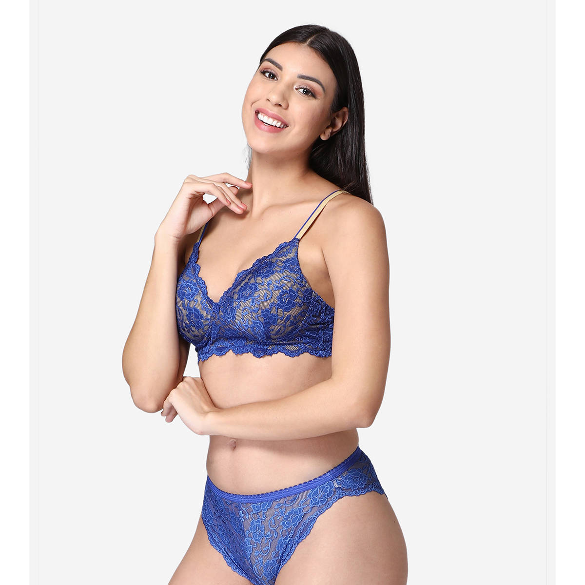 Abelino Bridal Lace Lingrie Set - Blue (28B) · 28B